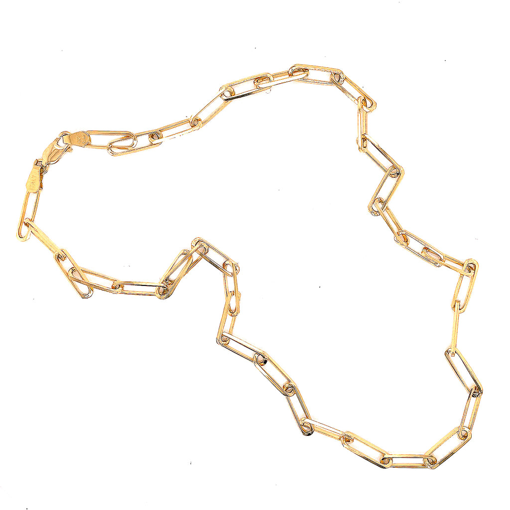 Italian Gold Paper Clip Necklace Default Title
