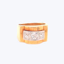 Modern gold ring with square-cut diamonds for versatile elegance.