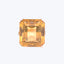 Expertly faceted golden-yellow gemstone with sharp corners and dazzling brilliance.