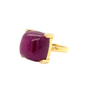 Bold and vibrant, a large square-cut amethyst ring shines bright.