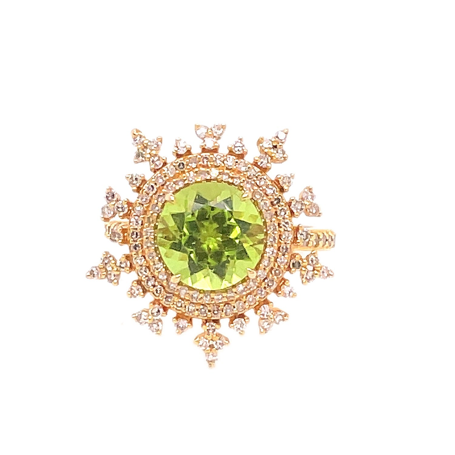 Contemporary Peridot and Diamond Ring Default Title
