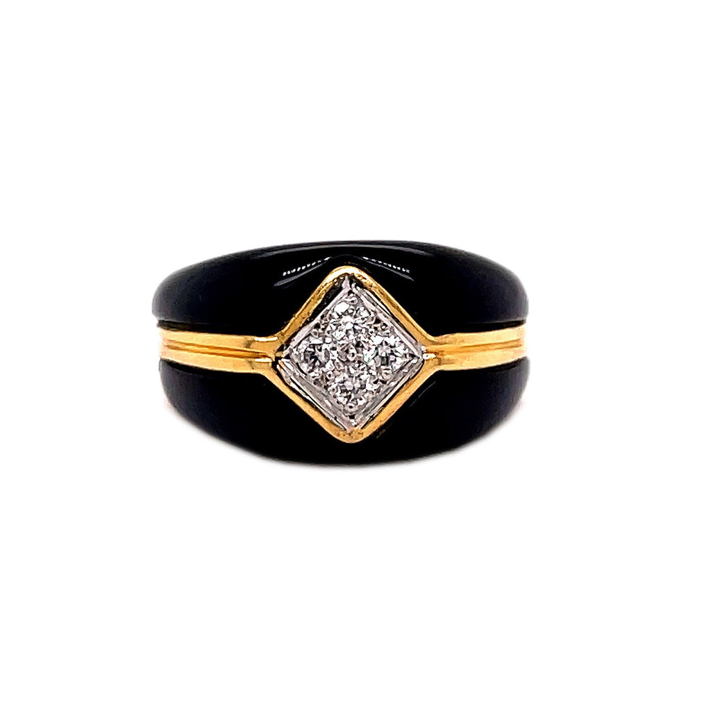 Vintage Black Onyx and Diamond Ring Default Title