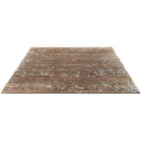 Rectangular rug with distressed look in dusty rose and cream