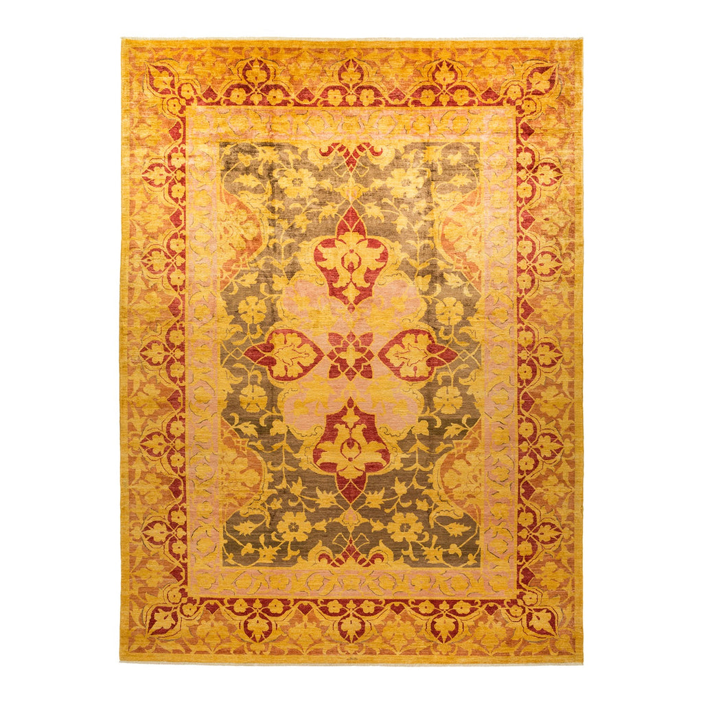 DS Eclectic Hand-Knotted Rug - Yellow 10' 1" x 13' 9" Default Title