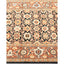 Elaborately designed rug with intricate patterns, floral motifs, and contrasting colors.