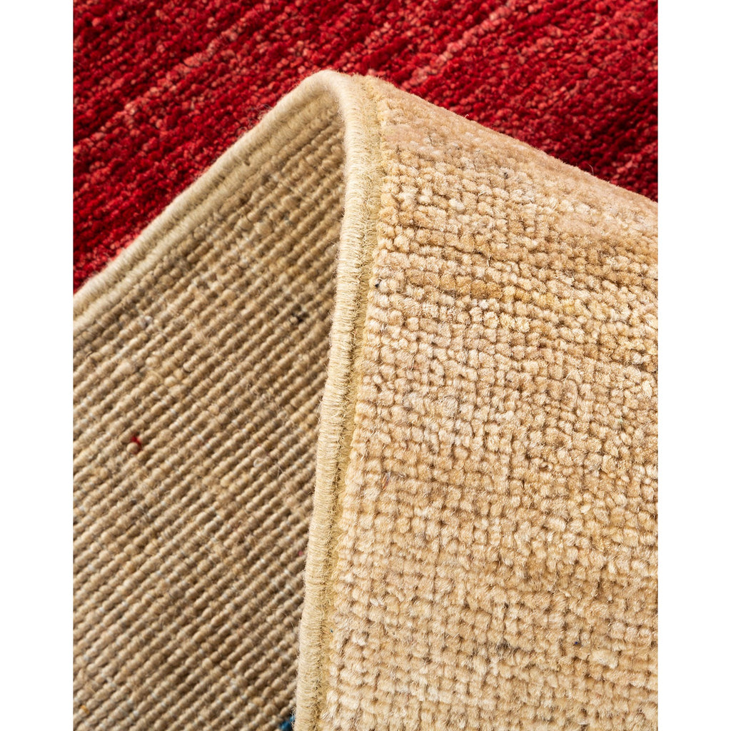 Comparison of carpet textures and colors: ribbed beige versus plush red.