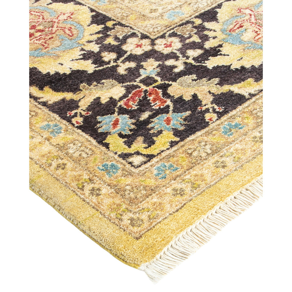 Vibrant and detailed traditional rug with floral and geometric patterns.