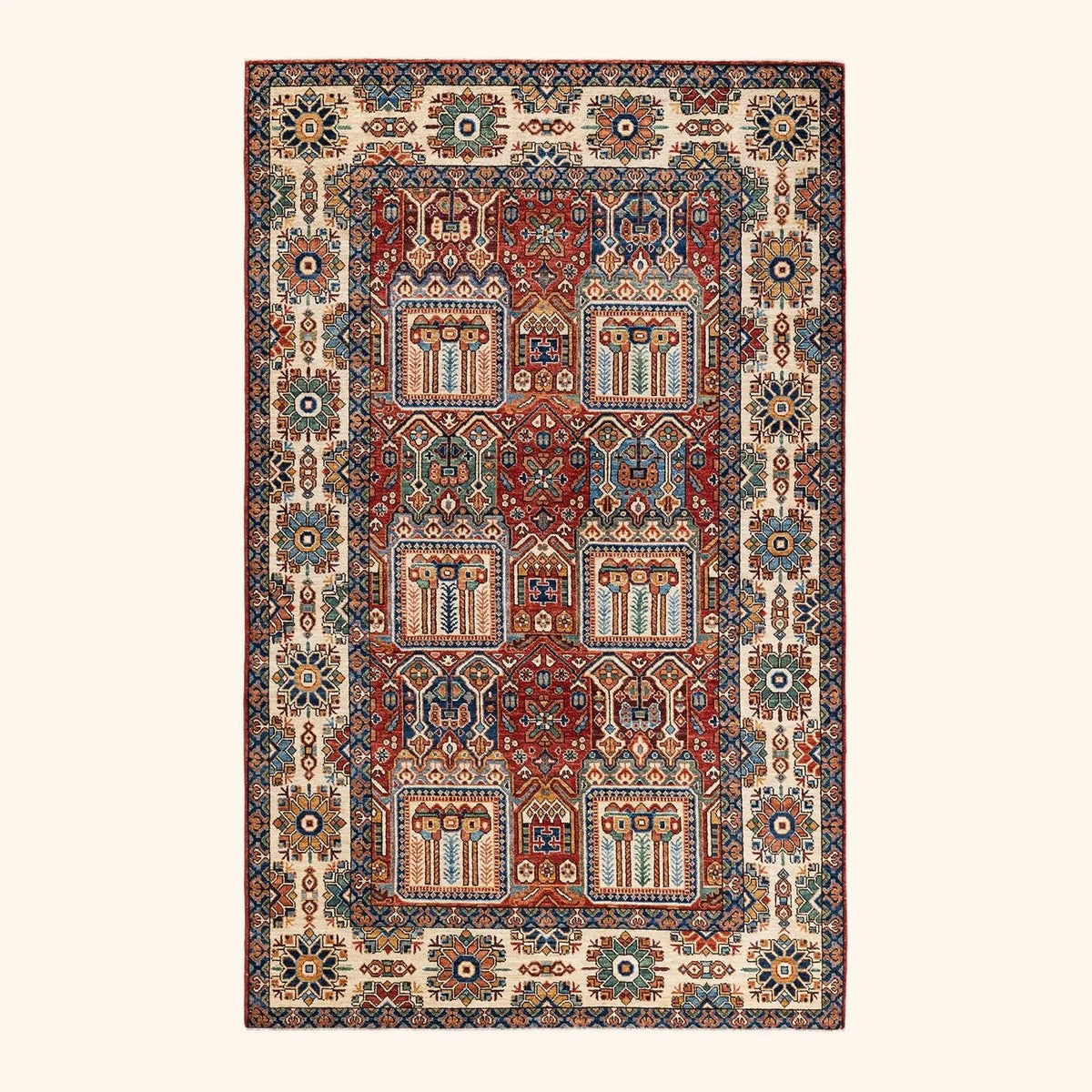 Multicolored Traditional Wool Rug 54" x 87"