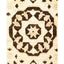 Close-up view of a detailed, symmetrical rug with a Persian-inspired pattern.