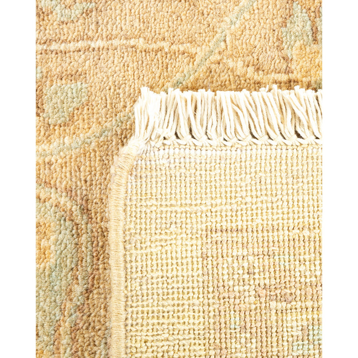 Close-up view of a plush woven textile with floral design.