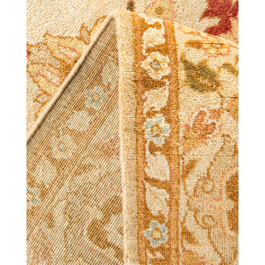 Intricate floral patterned rug with plush texture and vibrant colors.