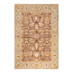 Traditional handmade oriental rug with intricate botanical and geometric motifs.
