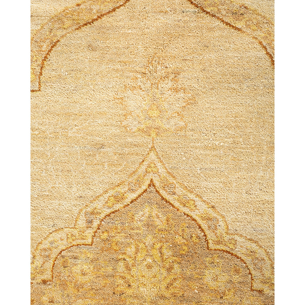 Intricate symmetrical motif on soft, plush fabric with muted colors.