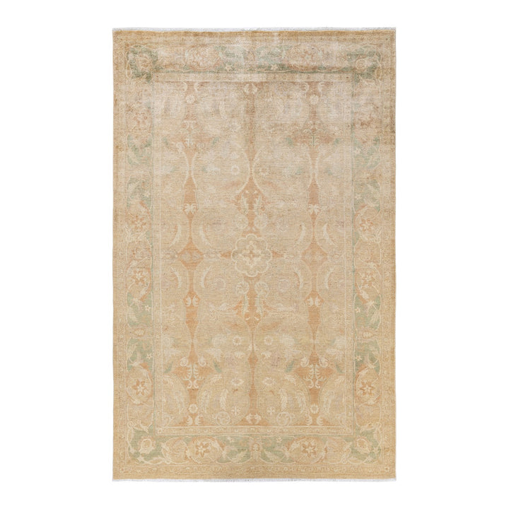 Elegant rectangular floor rug featuring intricate floral and vine motifs.