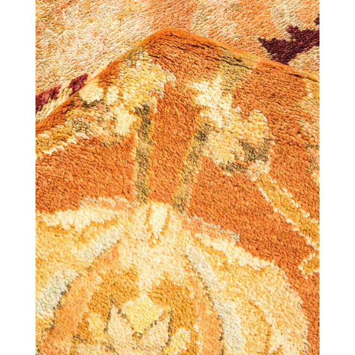 Vibrant, floral-patterned rug with plush texture and rich colors.
