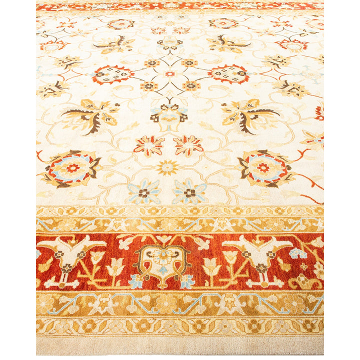 Exquisite hand-woven Persian rug with intricate floral and geometric patterns