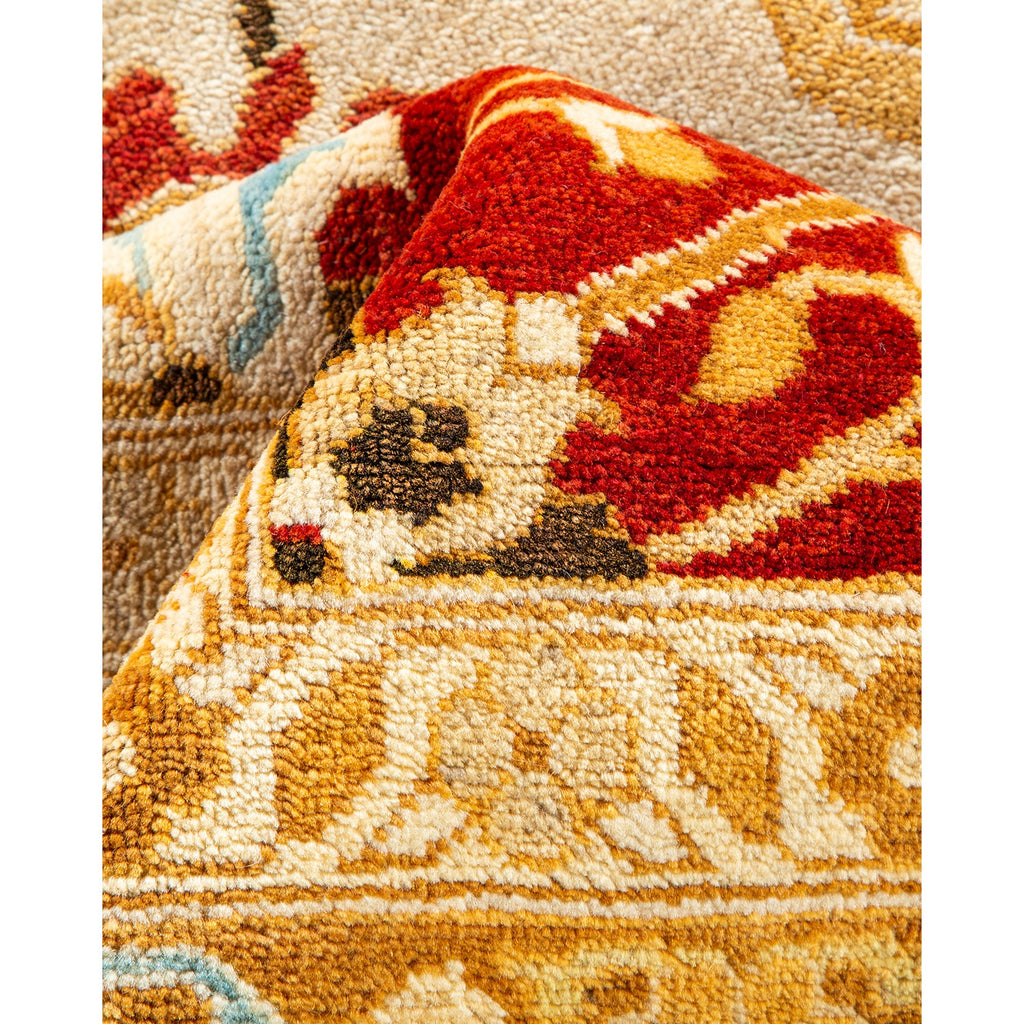 Close-up of a vibrant, intricate textile showcasing cultural design.