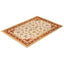 Traditional rectangular area rug with intricate floral designs on white background.