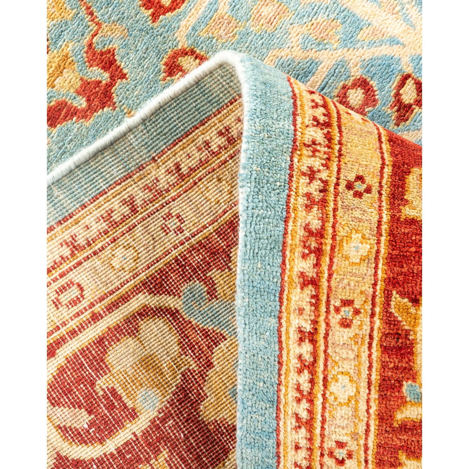 Two intricately patterned fabrics showcasing handcrafted quality and cultural motifs.