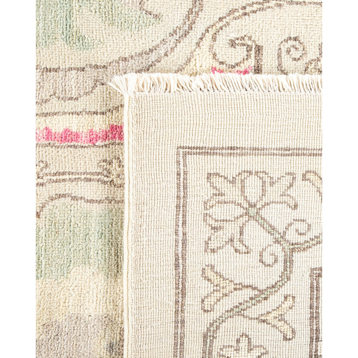 Comparison of textile styles: intricate pattern meets structured simplicity.