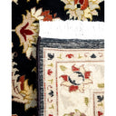 Close-up view of two contrasting textiles showcasing colors, patterns, textures.