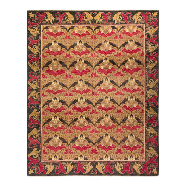 Ornate hand-woven Persian rug with intricate symmetrical designs.