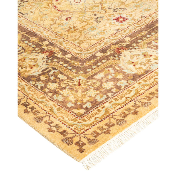 Exquisite traditional rug showcases intricate symmetrical design in rich colors.