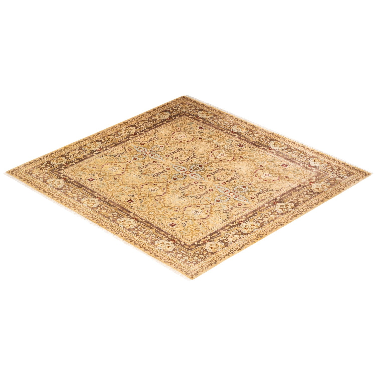 Exquisite Persian-inspired rug with intricate patterns and floral motifs.