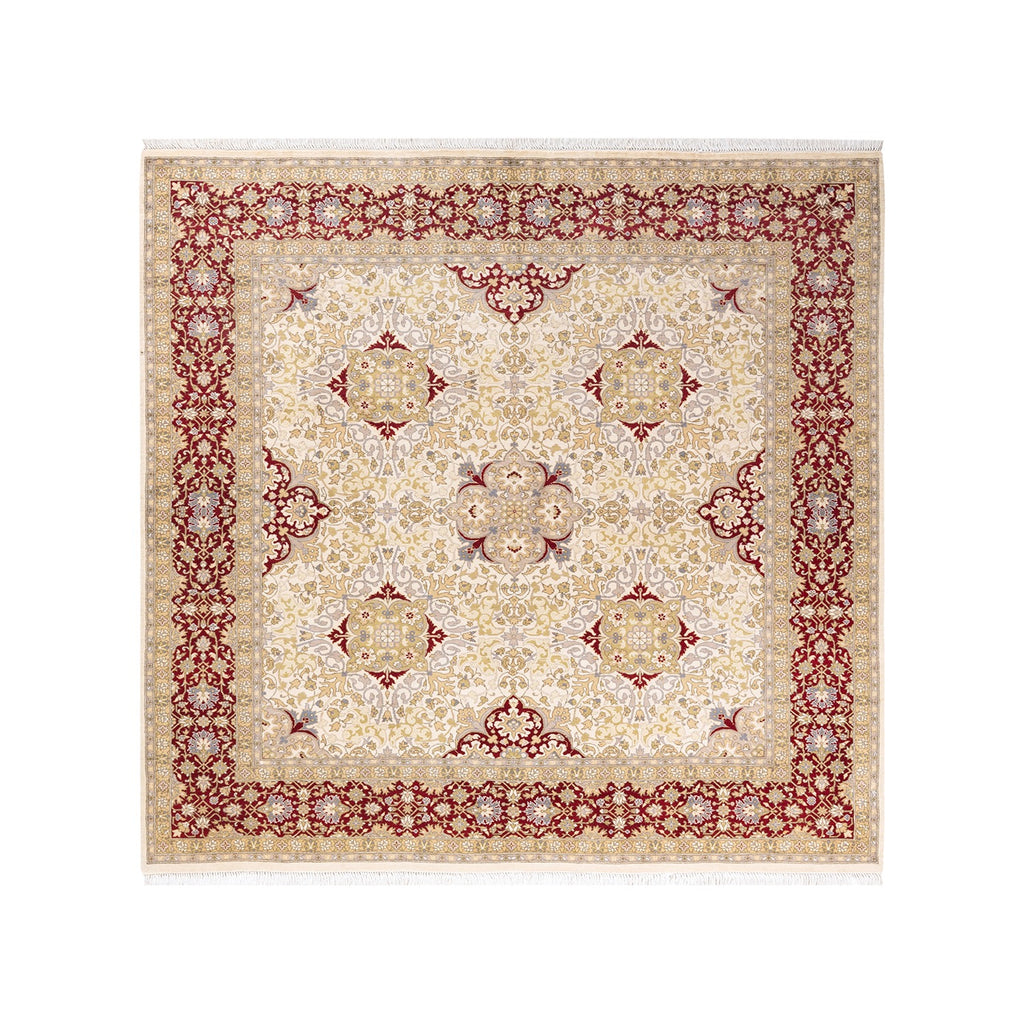 Exquisite hand-knotted Oriental rug with intricate patterns in vibrant colors.