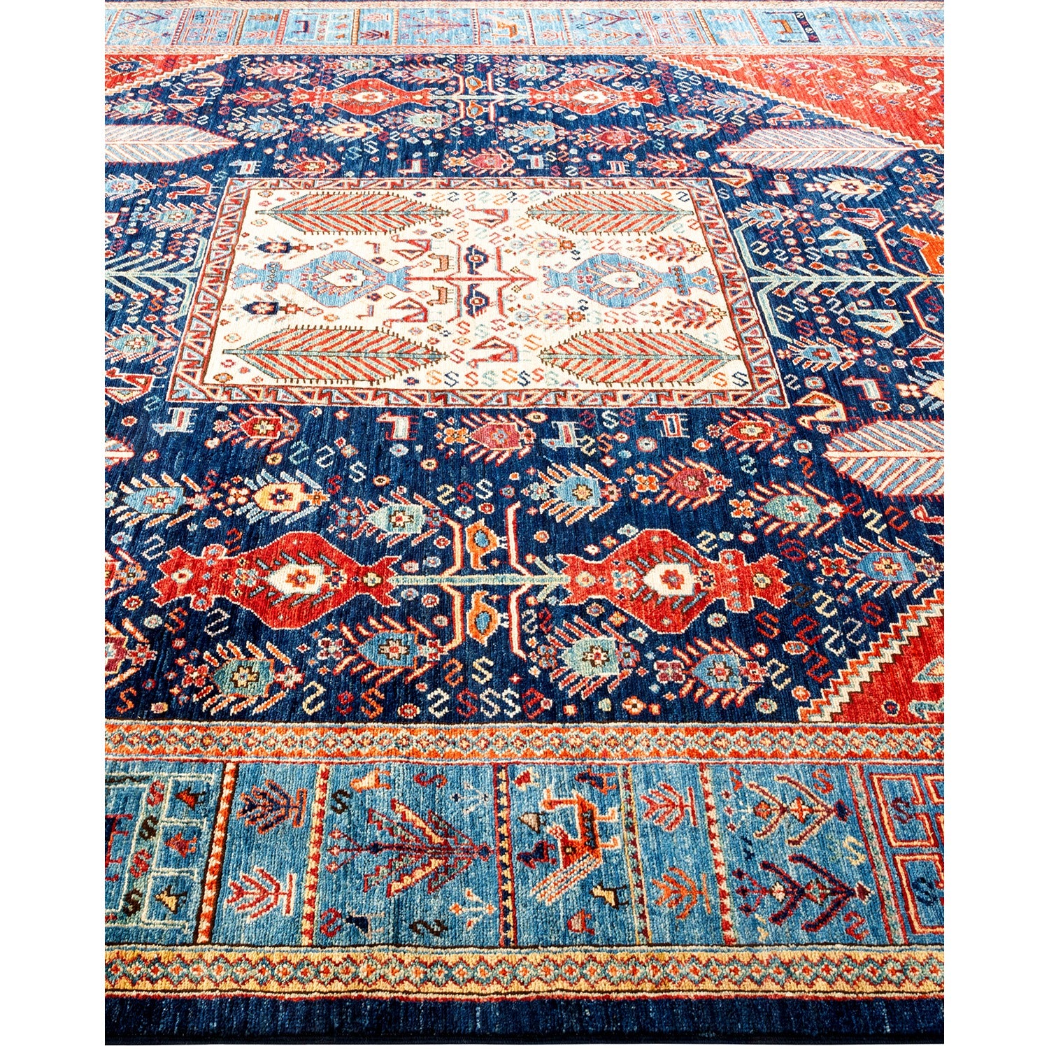 Exquisite traditional oriental rug showcases intricate patterns and vibrant colors.