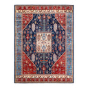 Ornate oriental rug with intricate geometric and floral motifs