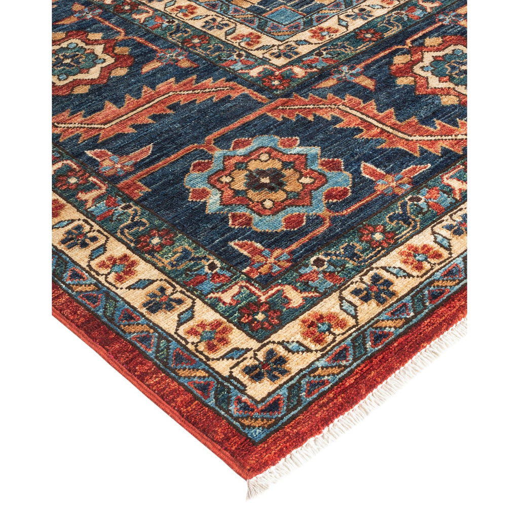 Exquisite Persian-inspired rug with vibrant colors and intricate patterns.
