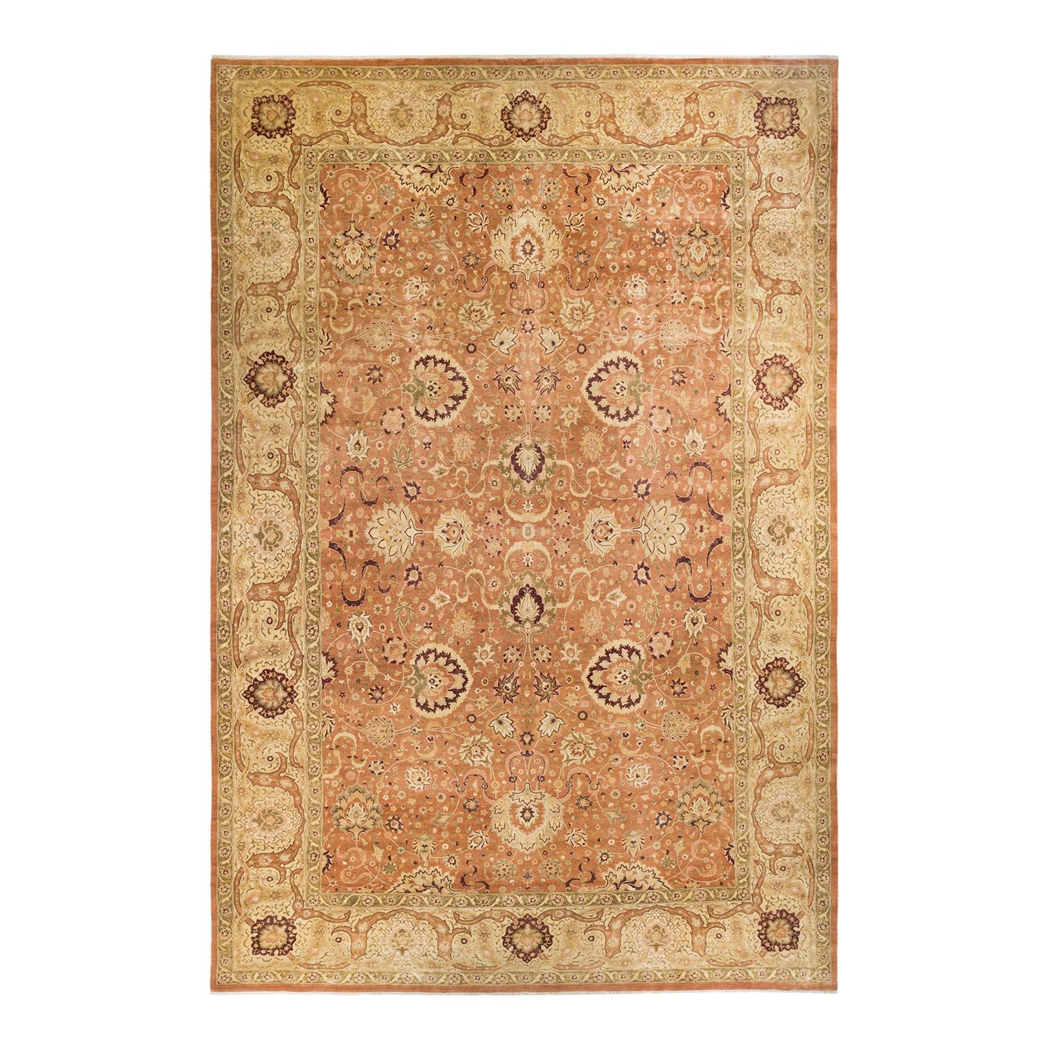 Ornate Oriental rug with complex floral and geometric designs.