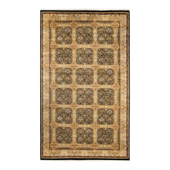 Exquisite Oriental rug featuring intricate symmetrical patterns in warm tones.