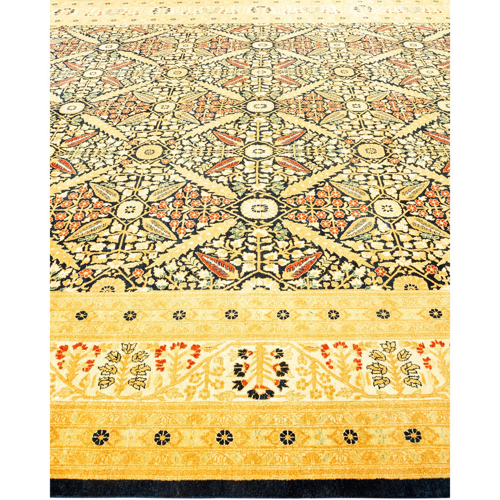 Exquisite hand-knotted rug with intricate design and high-quality craftsmanship.