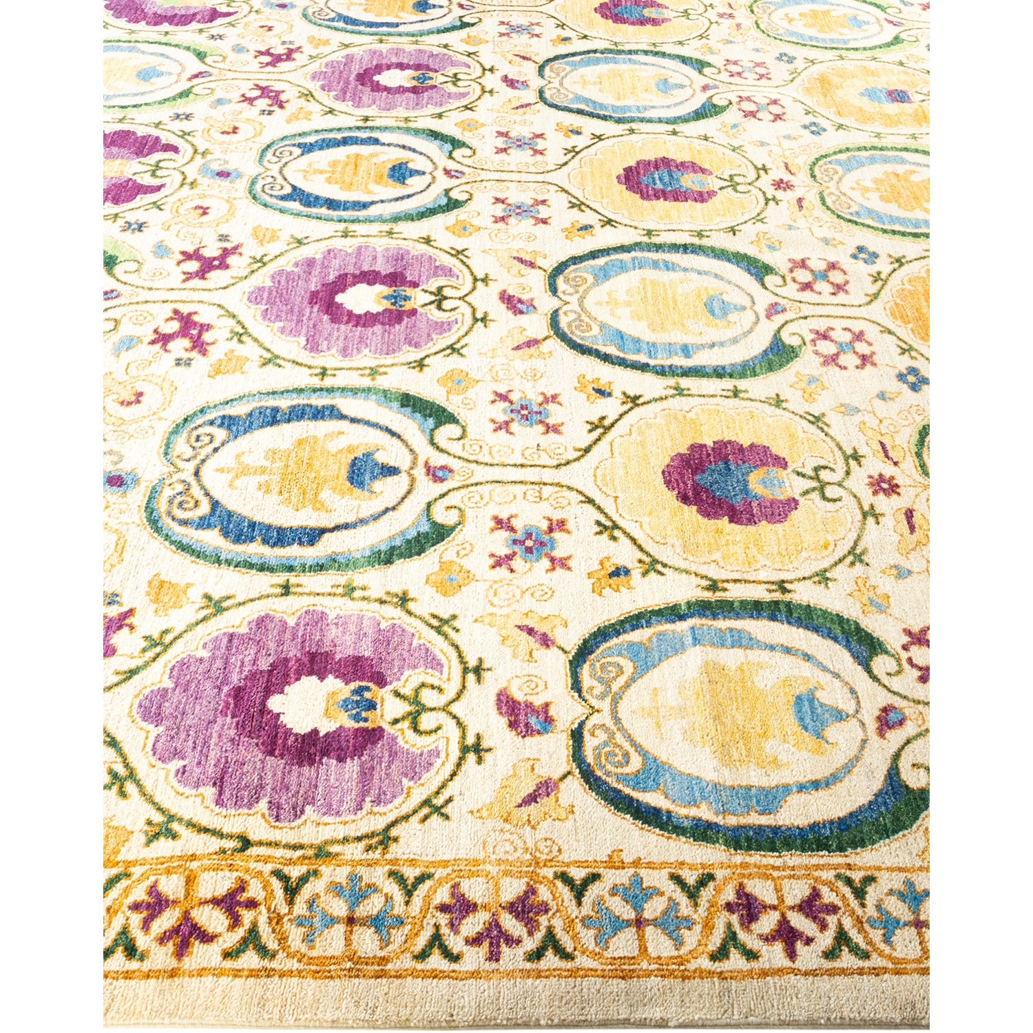 DS Suzani Hand-Knotted Rug - Ivory 8' 2" x 13' 8" Default Title