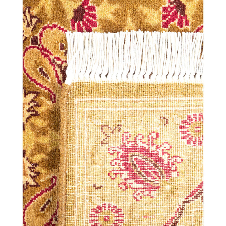 Intricately woven textile showcases traditional floral motifs with exquisite craftsmanship.