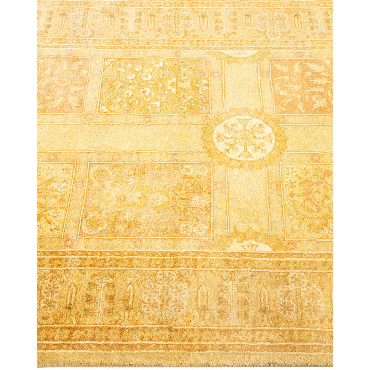 Ornamental patterned carpet with warm color palette and traditional influences.