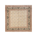 Exquisite square-shaped ornamental rug with intricate floral motifs and borders