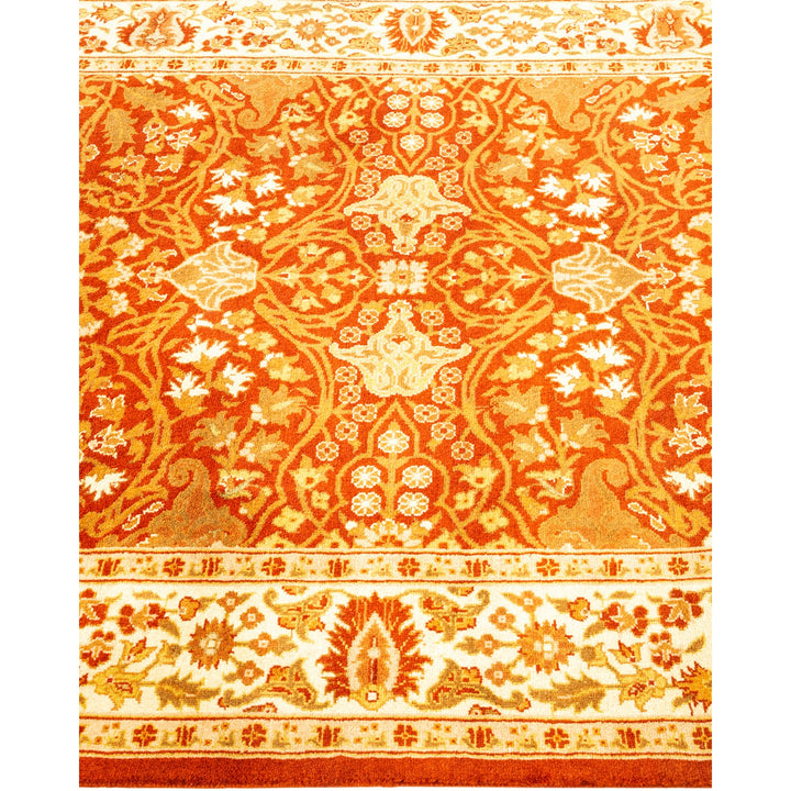 Exquisite Middle Eastern-inspired carpet with intricate symmetrical designs.