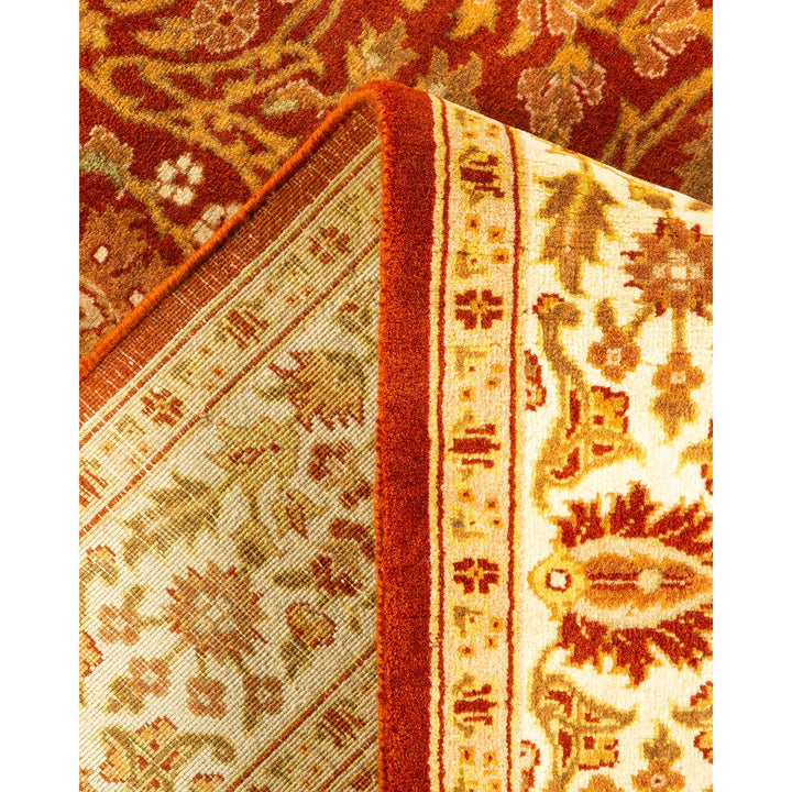 Exquisite handcrafted rugs showcase intricate traditional patterns in rich colors.