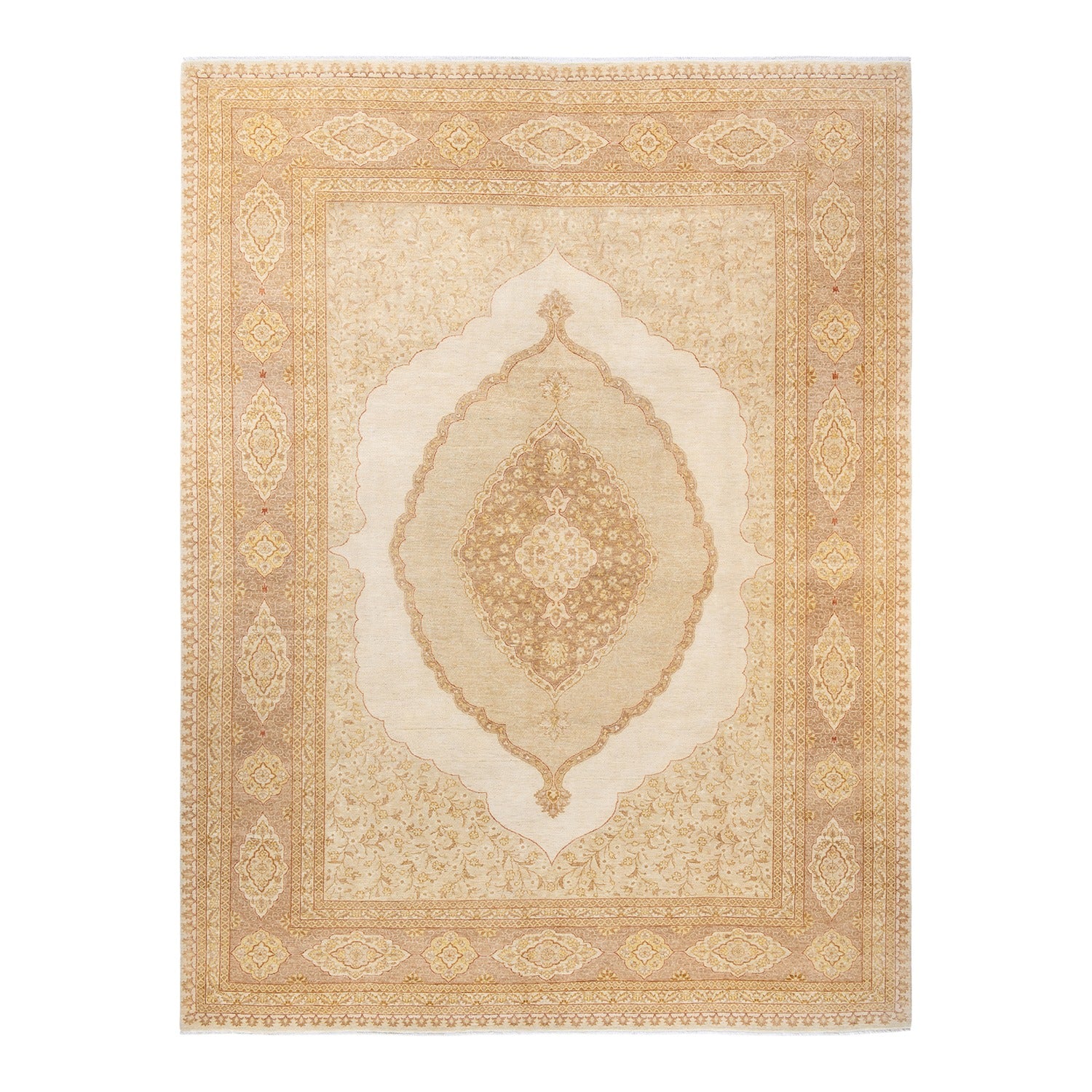 DS Eclectic Hand-Knotted Rug - Ivory 9' 2" x 12' 3" Default Title