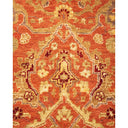 Detail of traditional Oriental or Persian rug with intricate floral design.