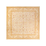Exquisite hand-knotted rug featuring intricate floral and geometric patterns