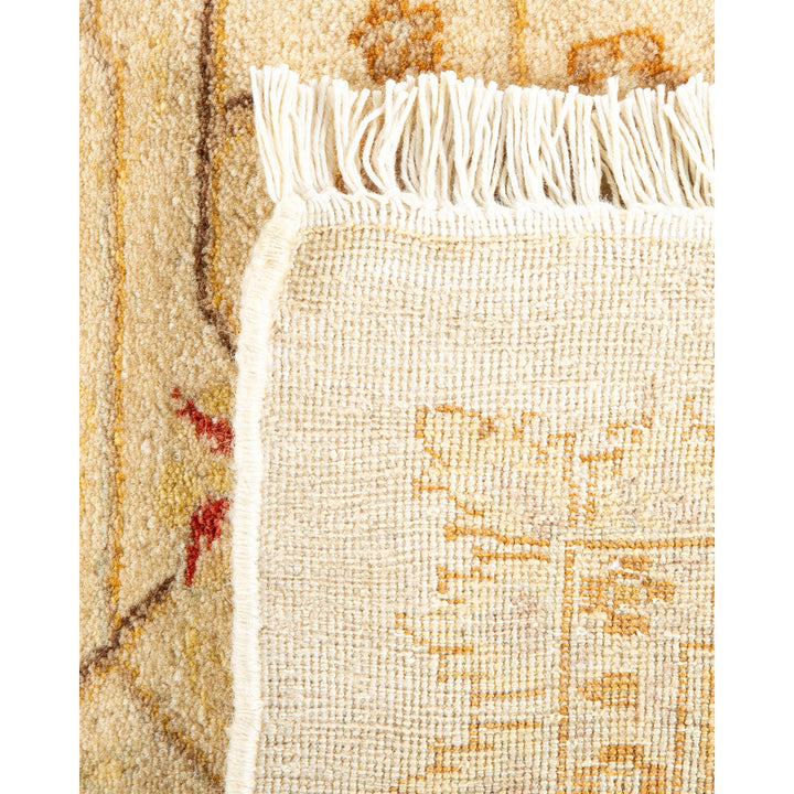 Close-up of a handcrafted rug showcasing intricate design and construction