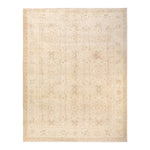 Intricately designed, neutral-toned rug adds subtle elegance to any space.