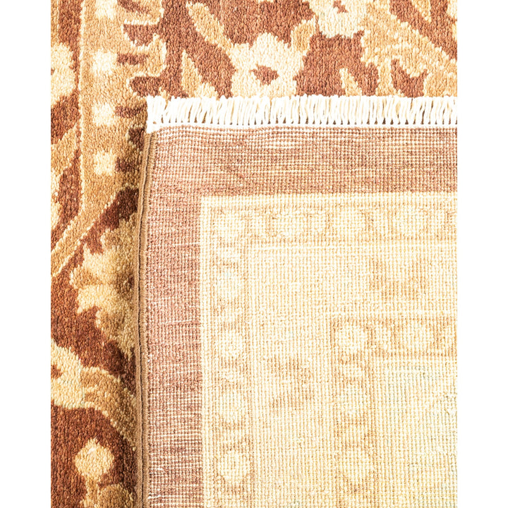 Close-up view of two different fabrics: patterned and plain textiles.