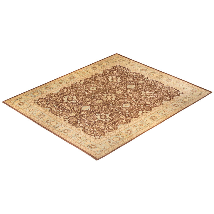 Exquisite rectangular ornamental rug with intricate floral and geometric designs.