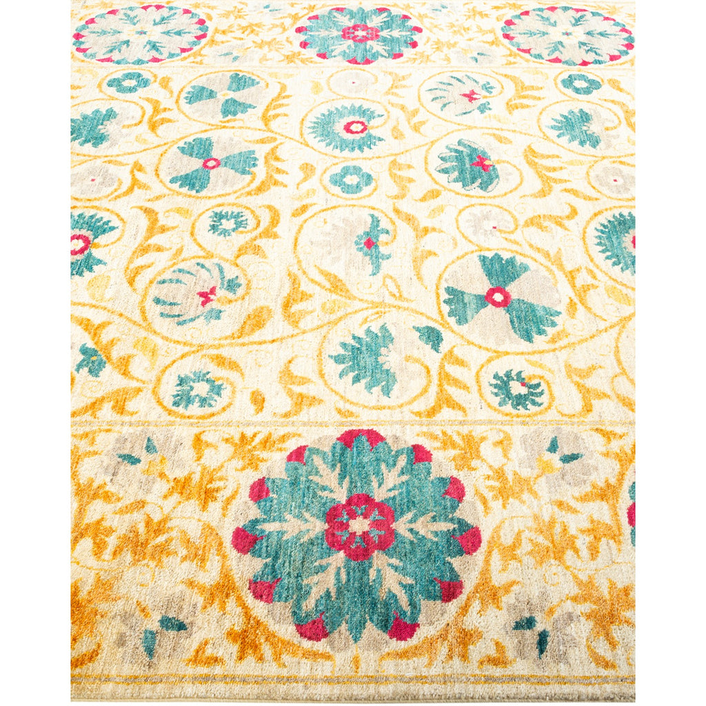 DS Suzani Hand-Knotted Rug - Ivory 6' 3" x 9' 2" Default Title