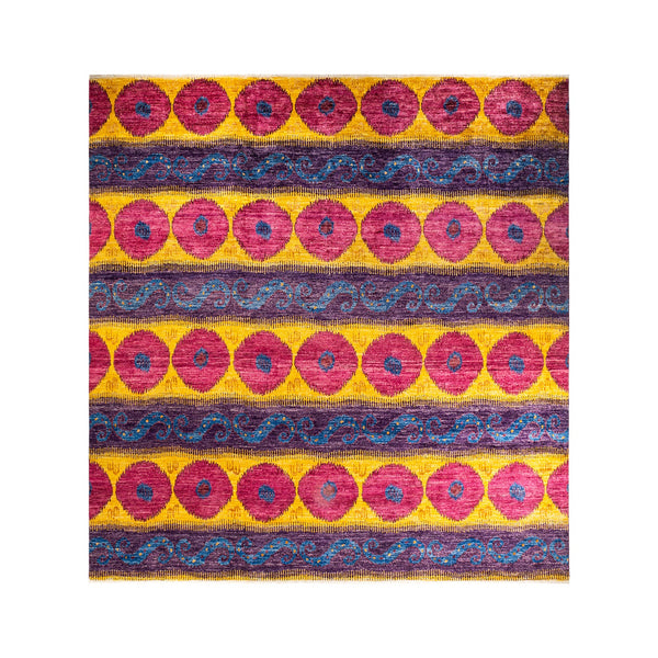 Vibrant and intricate textile showcasing a stunning pattern in bold colors.